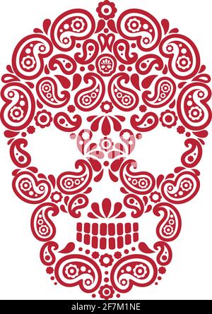 skull and paisley, vintage design t shirts Stock Vector