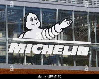 Michelin headquarters building ( new facade),  Carmes square, Clermont-Ferrand, Puy-de-Dome, Auvergne-Rhone-Alpes ,France Stock Photo