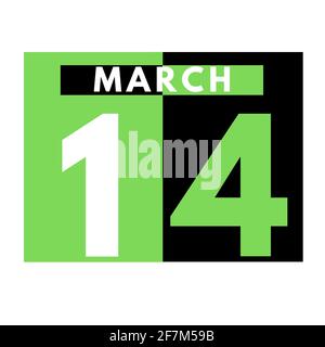 March 14 . Flat daily calendar icon .date ,day, month .calendar for the ...