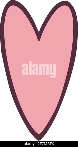 Heart icon, hand drawn and outline style Stock Vector