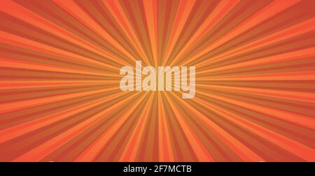 Abstract image, orange rays of the sun on a red background - Vector illustration Stock Vector