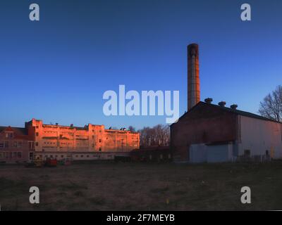 View of the property once owned by Will and Baumer Candle Company from Onondaga Lake in Syracuse, New York Stock Photo