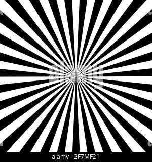 Abstract black and white sun rays - Vector illustration Stock Vector