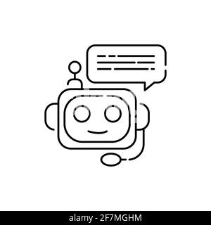 Chatbot color line icon. Pictogram for web page, mobile app, promo. UI UX GUI design element. Editable stroke. Stock Vector
