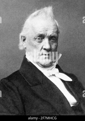 Vintage portrait photo of James Buchanan (1791 – 1868) – the 15th US President (1857 - 1861). Photo circa 1865. Stock Photo