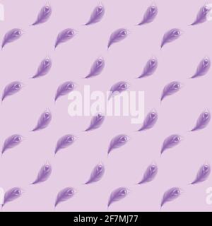Peacock Feather Pattern vector design, heart feather pattern, easy to change color. Stock Vector