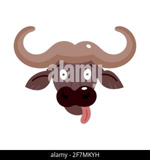 Bison icon. Vector illustration of american bison, standing in profile, in trendy flat style. Isolated on white. Stock Vector