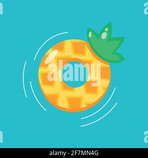 Flat lifebuoy, inflatable swimming ring. Vector illustration. Stock Vector