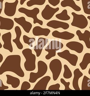 Giraffe vector illustration, animal skin texture seamless pattern. Stock Vector