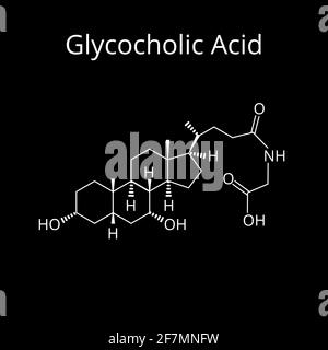 Glycocholic acid. Bile acid. Chemical molecular formula Glycocholic acid. Vector illustration on isolated background Stock Vector