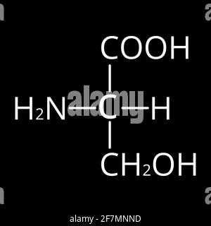 Serine amino acid. Chemical molecular formula Serine amino acid. Vector illustration on isolated background Stock Vector