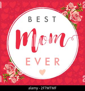 Alles Gute zum Muttertag - translation from German language Happy Mothers day congrats concept. Decorative art style. Creative Mother's Day poster, To