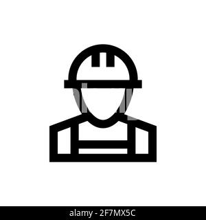 Outline icon. Builder logo Vector clipart. isolated on white Stock Vector