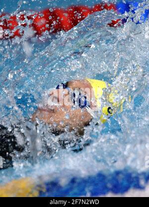 COMMONWEALTH GAMES MANCHESTER SWIMMING MENS 100 BACKSTROKE SEMI-FINAL IAN THORPE 2/8/2002 PICTURE DAVID ASHDOWNCOMMONWEALTH GAMES MANCHESTER Stock Photo