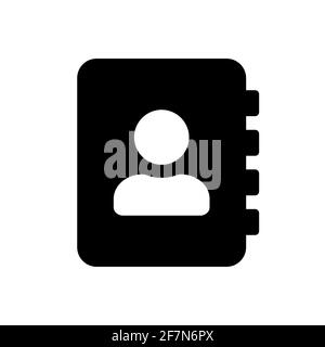 Address book or contacts book vector icon. Contact data symbol isolated on white background Vector EPS 10 Stock Vector