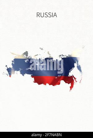 Russia Map with Russian Flag Photographic Print for Sale by Havocgirl