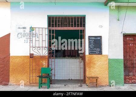 Ration book store architecture building, Cuba Stock Photo