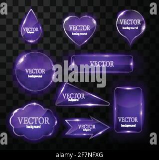Glass vector button plane. Easy editable background Stock Vector
