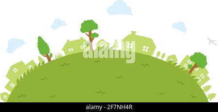 Semicircular lawn landscape background vector illustration Stock Vector