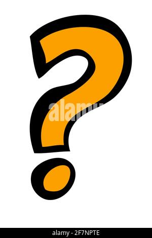 Vector Hand Draw Sketch, Thin Marker, Question Mark, Isolated on White Stock Vector
