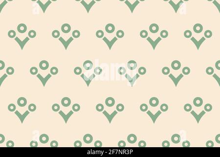 V-shaped geometric stylized flower with three rings on top for printed paper designs, branding, packaging, furniture, interior objects and surfaces Stock Vector