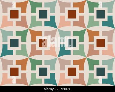 V-shapes with small squares geometric in pastel trendy colors for printed paper design, web, branding, packaging, furniture, interior objects, textile Stock Vector