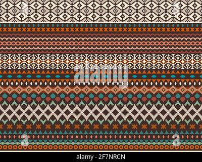 V-shapes, ovals and circles tribal geometric in earthy natural calming and ground hues for furnishing, apparel, architectural surfaces, graphic, web Stock Vector