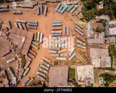 Barishal, Barishal, Bangladesh. 9th Apr, 2021. Several Buses are parked at the Barisal central bus stand, one of the busiest in the southern region of the country, during a week-long nationwide Covid lockdown that began on Monday Credit: Mustasinur Rahman Alvi/ZUMA Wire/Alamy Live News Stock Photo