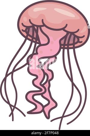 Jellyfish isolated  vector illustration for World Jellyfish Day on November 3 Stock Vector