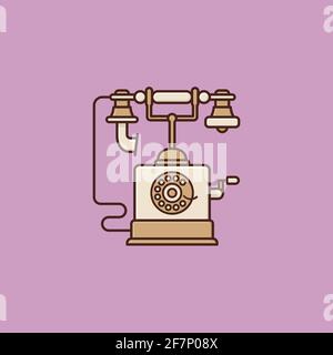 Vintage telephone vector illustration for Area Code Day on November 10 Stock Vector