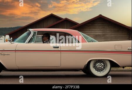 Rattvik, Sweden - July 27.2013: Classic Car Week Rttvik - Pink Chrysler New Yorker 1957. Stock Photo