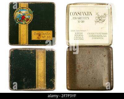 Vintage Cigarette Case with Cigarettes isolated on white Background Stock  Photo