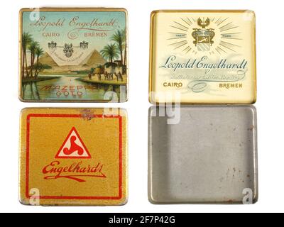 Vintage Cigarette Caseisolated on white Background Stock Photo