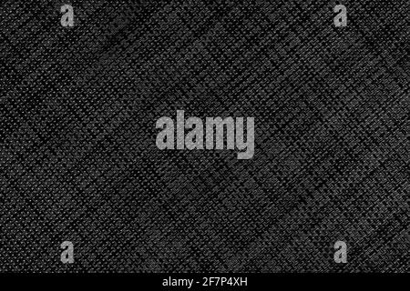 Black abstract textured wicker surface with a diagonal geometric pattern. Dark embossed background Stock Photo