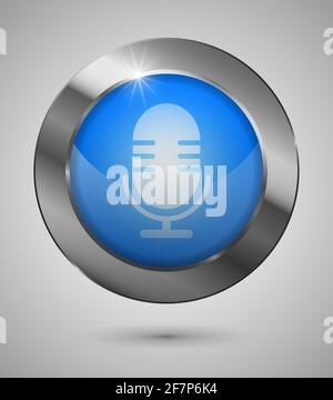 EPS10 Microphone Button. Perfect for your website or app or any use you want to make of it. Stock Vector
