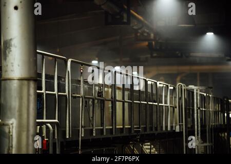 railing of the factory shop. fences for the safety of employees at work ...