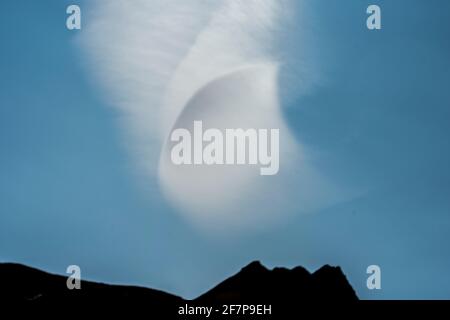 Cloud foramation off Leith South Georgia Island Antarctica Stock Photo
