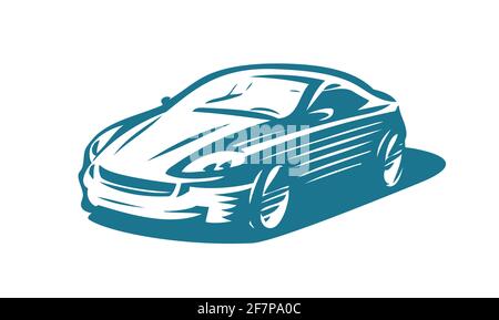 Modern car abstract logo. Transport, vehicle symbol vector illustration Stock Vector