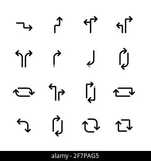 Refresh arrow icons. Pixel perfect editable stroke Stock Vector