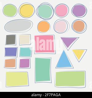 hand draw set of colorful geometric figures Stock Vector
