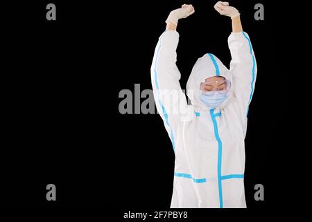 a Female doctor in medical protective clothing Stock Photo