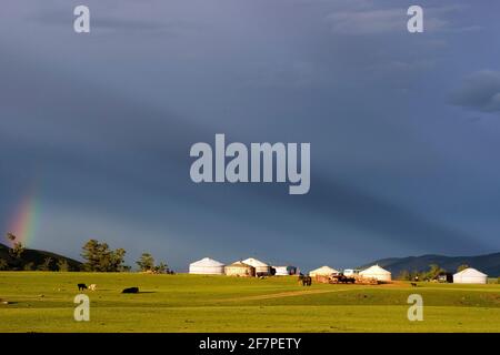 Natural landscape in Hogno Han valley Mongolia Stock Photo