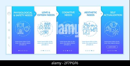 Human being needs onboarding vector template Stock Vector