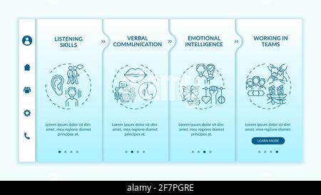 Interpersonal skill self assessment categories onboarding vector template Stock Vector