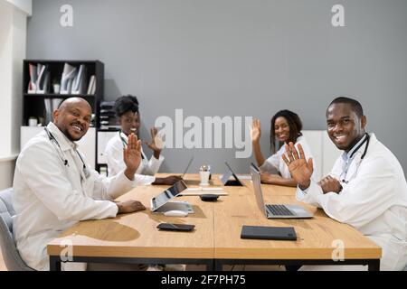 Medical Doctor Online Learning Video Conference In Hospital Stock Photo