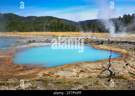 Black Sand Basin. Black Opal Pool In the Yellowstone National Park. Wyoming. USA. Stock Photo