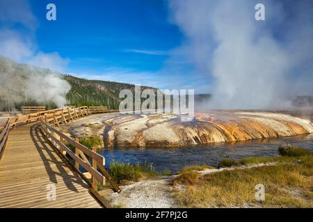 Black Sand Basin In the Yellowstone National Park. Wyoming. USA. Stock Photo