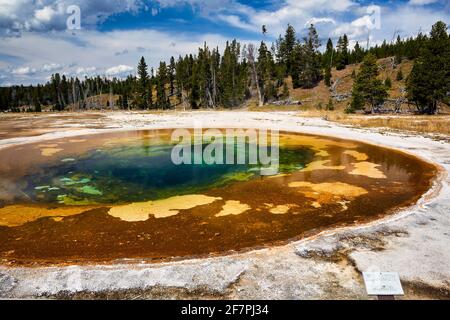 Beauty Pool In the Yellowstone National Park. Wyoming. USA. Stock Photo