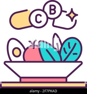 Dietary supplements RGB color icon Stock Vector