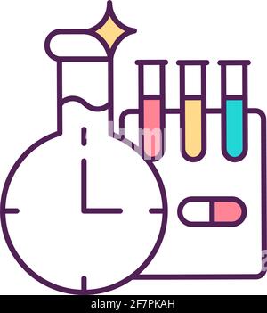 Pharmaceutical manufacturing RGB color icon Stock Vector